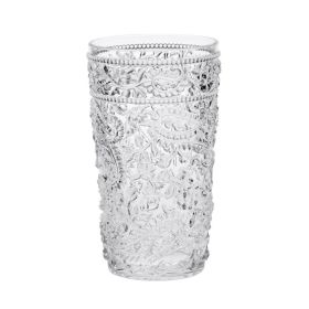 Paisley Acrylic Glasses Drinking Set of 4 Hi Ball (17oz), Plastic Drinking Glasses, BPA Free Cocktail Glasses, Drinkware Set, Drinking Water Glasses