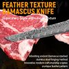 6 Inch Damascus Boning Knife, Feather Pattern Blade With G10 Handle, Japanese AUS10 Steel, Professional Kitchen Fillet Knife