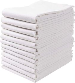 12 Pack Flour Sack Kitchen Dish Towels Lint Free Soft 100% Ring Spun Cotton Large 28x28 inch White