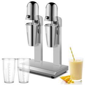 VEVOR Milkshake Maker, Double-Head Milkshake Machine, 560W Milkshake Mixer, Malt Maker with 800ml Cups (Stainless Steel/PC)