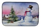 Christmas Snowmen Dish Drying Mat Absorbent Dish Drying Mat Pad for Kitchen Counter Dish Drainer Mat for Countertop, 14 x 21", Multicolor