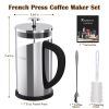 TBGENIUS Cafetiere 2-4 Cups, French Press 600ml Coffee Maker, 4 Level Filtration System, Metal Housing