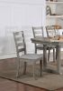 Dining Table 6x Side Chairs 7pcs Dining Set Grey Finish Dining Room Furniture Fabric Seat Rustic Style