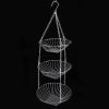 3-Layers Hanging Basket Stainless Steel Fruit Vegetable Flower Basket Storage Holder Home Decoration Basket Kitchen Hanging Rack