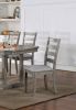 Dining Table 6x Side Chairs 7pcs Dining Set Grey Finish Dining Room Furniture Fabric Seat Rustic Style