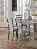 Dining Table 6x Side Chairs 7pcs Dining Set Grey Finish Dining Room Furniture Fabric Seat Rustic Style