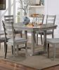 Dining Table 6x Side Chairs 7pcs Dining Set Grey Finish Dining Room Furniture Fabric Seat Rustic Style