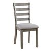 Dining Table 6x Side Chairs 7pcs Dining Set Grey Finish Dining Room Furniture Fabric Seat Rustic Style