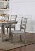 Dining Table 6x Side Chairs 7pcs Dining Set Grey Finish Dining Room Furniture Fabric Seat Rustic Style