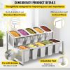 VEVOR Expandable Spice Rack, 13.8"-23.6" Adjustable, 2-Tier Stainless Steel Organizer Shelf with 10 1/9 Pans 10 Ladles