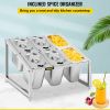 VEVOR Expandable Spice Rack, 13.8"-23.6" Adjustable, 2-Tier Stainless Steel Organizer Shelf with 6 1/9 Pans 6 Ladles