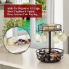 Carousel Coffee Pod Holder Basket, K Cup Organizer for Counter, Coffee Cup Organizer with 12 Mug Hooks, Mug Tree with Storage Basket, for Coffee Bar