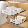 2 Pack Pull Out Cabinet Organizer, Slide Out Cabinet Drawers Peel and Stick Pull Out Drawers Heavy Duty Pull Out Shelf for Kitchen, Cupboard, Pantry