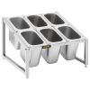 VEVOR Expandable Spice Rack, 13.8"-23.6" Adjustable, 2-Tier Stainless Steel Organizer Shelf with 6 1/9 Pans 6 Ladles