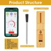 100FT Smart Wireless Meat Thermometer Digital Thermospike Meat Probe with APP Control for Oven Grill Kitchen BBQ Smoker Rotisserie