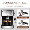 Espresso Machine, Espresso and Cappuccino latte Maker 20 Bar Pump Coffee Machine Compatible with ESE POD capsules filter&Milk Frother Steam Wand,950W