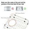 VEVOR Sink Protector Grid 2PCS, 13.3"x11.6" Stainless Steel Sink Grates, Rear Drain Sink Grates with R50 Corner Radius, Large Sink Bottom Grids