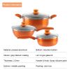 Nonstick Pot and Pan Set-Wok, Soup, Milk Pot Set Orange