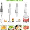 Hand Blender, 5 in 1 Multi-Purpose Immersion Blender set, 1100 watts 12 Adjustable Speed Stick Blender, 600ml Beaker, 500ml Food Processor Container