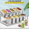 VEVOR Expandable Spice Rack, 13.8"-23.6" Adjustable, 2-Tier Stainless Steel Organizer Shelf with 10 1/9 Pans 10 Ladles