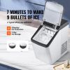 VEVOR Countertop Ice Maker, 9 Cubes Ready in 7 Mins, 33lbs in 24Hrs, Self-Cleaning Portable Ice Maker with Ice Scoop and Basket