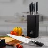 CHUSHIJI Knife Sets for Kitchen with Block and Sharpener 7-Pieces Premium Stainless Steel Kitchen Knife Sets with Block - Hard Wood Brown Knife Block