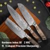 Damascus Chef Knife, 10Cr15MOV Japanese Kitchen Knives Set With Full Tang G10 Handle, Professional Chef Knife For Kitchen, Sheath & Gift Box