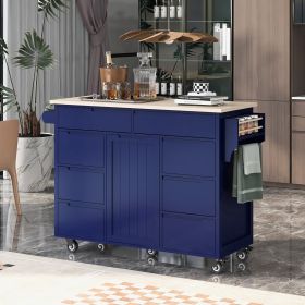 K&K Store Kitchen Cart with Rubber Wood Countertop (Color: as Pic)