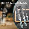 Damascus Steel Chef Knife 8 Inch, Santoku Knife, Boning Knife, Japanese Professional 10Cr15MOV Blade With Hand Forged Hammer Pattern