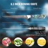 Damascus Steel Chef Knife 8 Inch, Santoku Knife, Boning Knife, Japanese Professional 10Cr15MOV Blade With Hand Forged Hammer Pattern