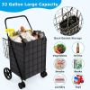 Folding Grocery Cart with Waterproof Liner