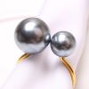 24pcs Elegant Pearls Napkin Rings Metal Napkin Holders U-Shaped Napkin Buckle Wedding Gifts Party Christmas Festival Table Decor