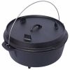 pre-Seasoned Cast Iron Dutch Oven With Skillet Lid, Outdoor Camping Deep Pot for Camping Fireplace Cooking BBQ Baking Campfire, Leg Base, 12 Quart